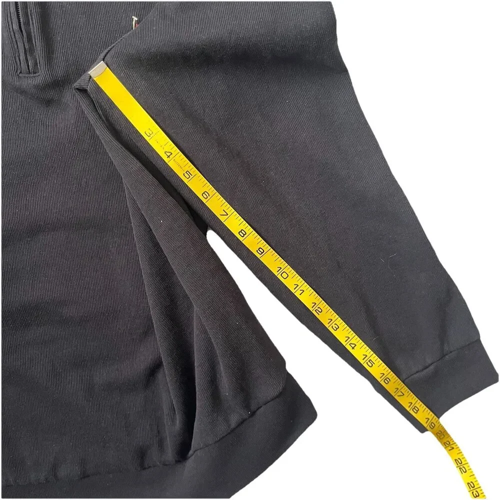 U.S. Polo Assn 1/4 Quarter Zip Sweater Men 2XL XXL Black Knit Pullover Ribbed